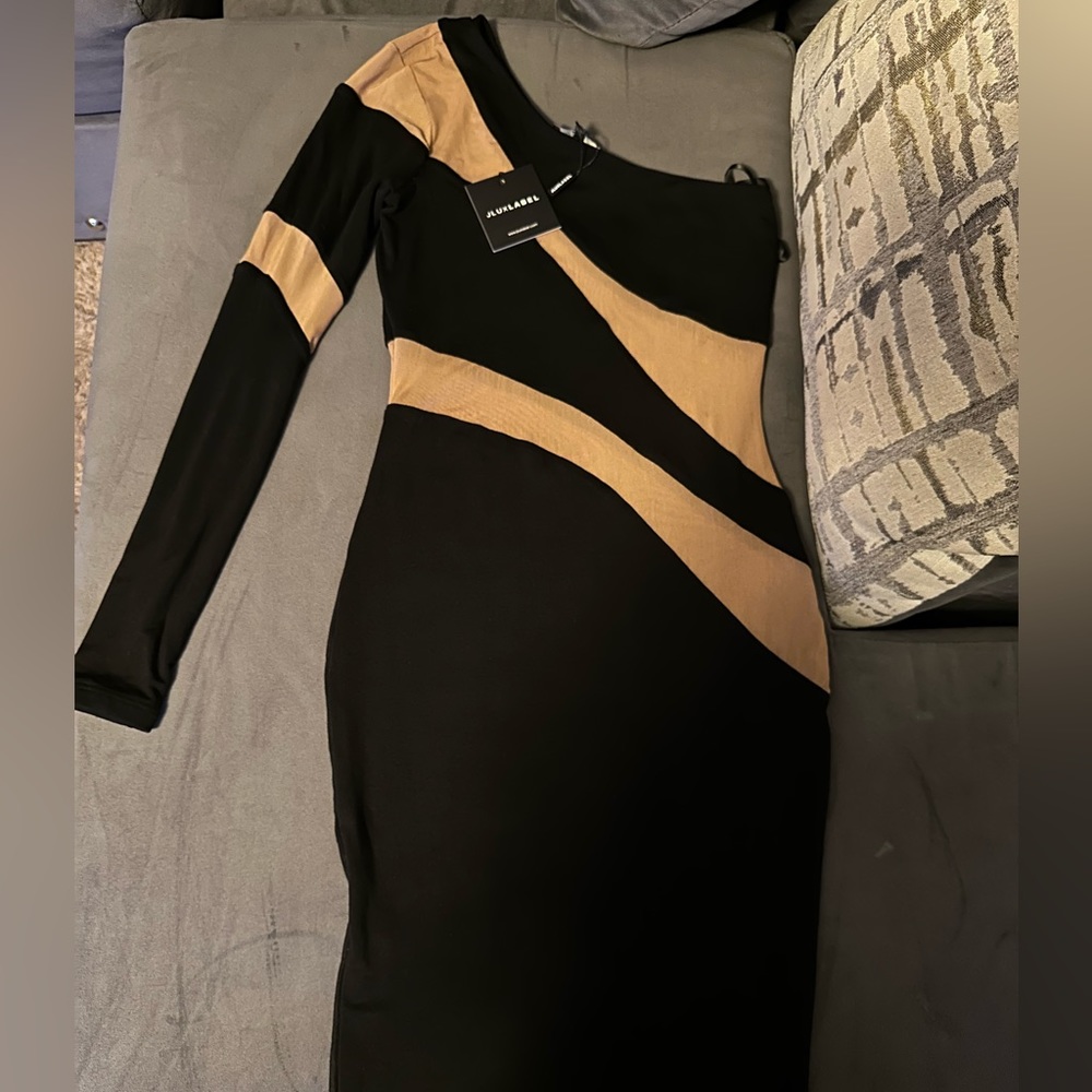 JLUXLABEL BLACK EYES FOR YOU MIDI DRESS